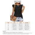 thumbnail image 4 of Mujeres ruffle manga Top redondo Masajeadores de cuello elegante transpirable verano camiseta blusa para el desgaste diario, 4 of 6
