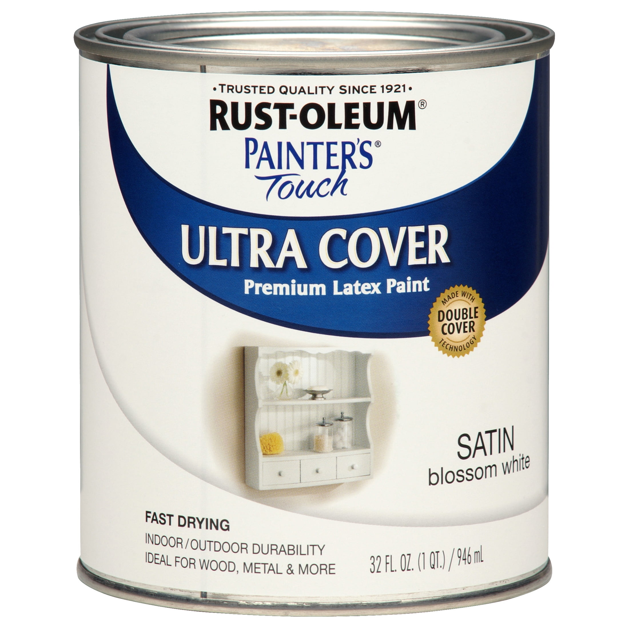 Blossom White, Rust-Oleum Painter's Touch Ultra Cover Satin, Quart, 2 Pack
