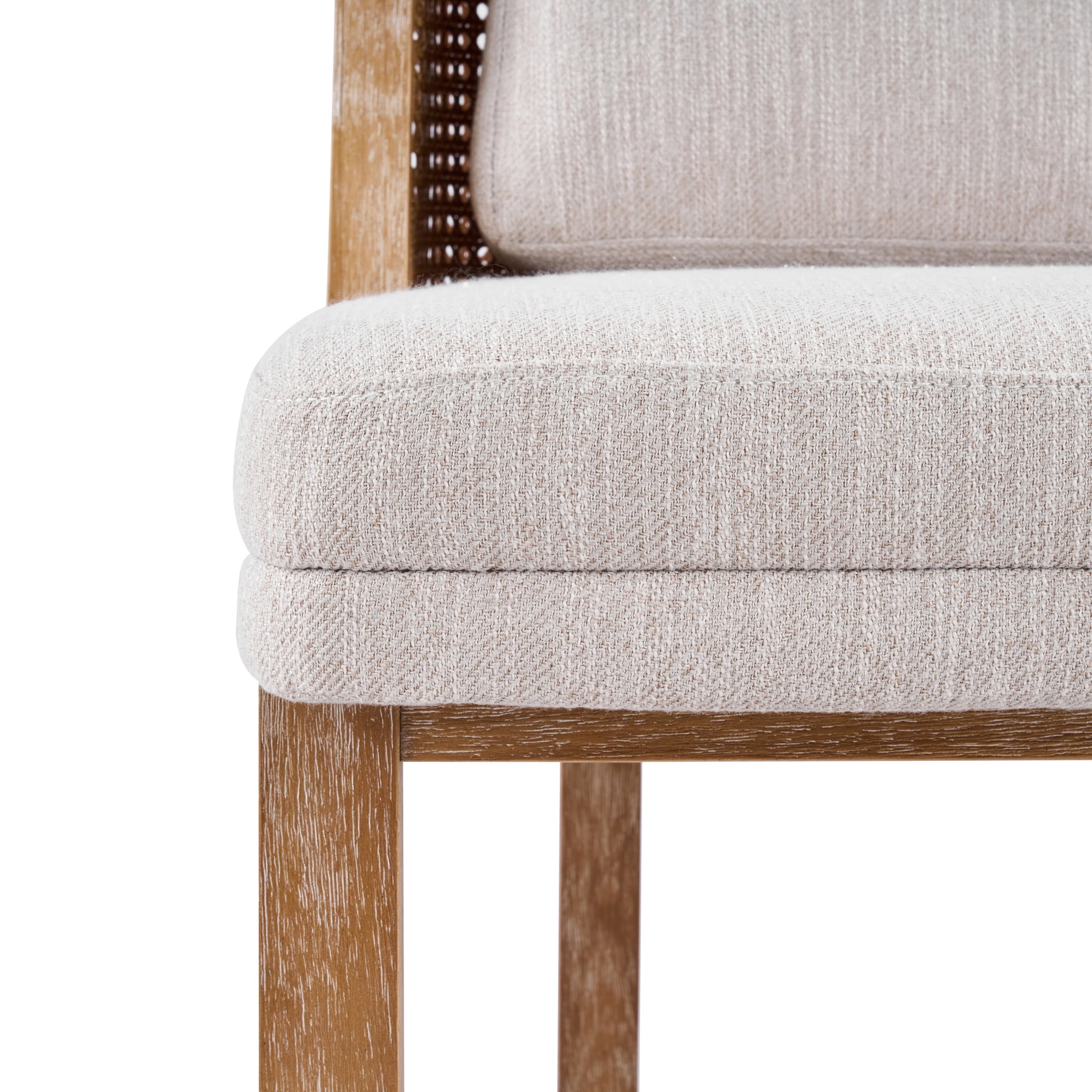 Christopher Knight Home Vintage Wood Counter Stools with Rattan Back and Cushion, Natural+Beige, Set of 2