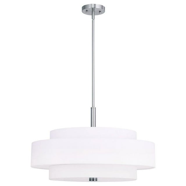 Livex Lighting 50875-91 Meridian 5 Light 24 inch Brushed Nickel Pendant Ceiling Light