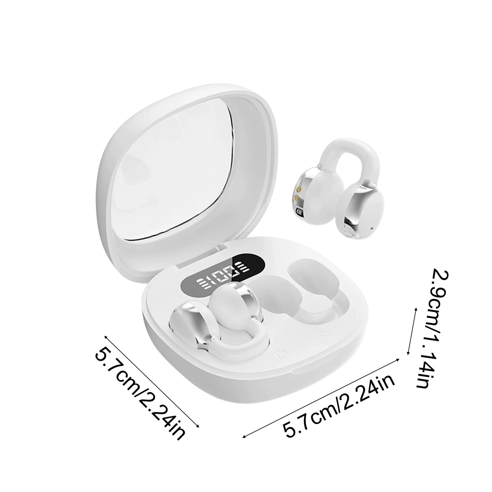 Aufmer 1 Pcs Open Ear Clip On Headphones with Digital Display, High Definition Sound Quality with Long Battery Life, Comfortable Wearing Earphones for Music and Calls Gift