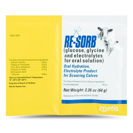 Pfizer Animal Health 8142 Resorb Electrolyte Packet, 64g