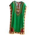 thumbnail image 3 of maskred Femmes de la Mode Plage Vacances Robe Boho Ethnique Élégante Robe en Vrac Vert 1Set, 3 of 6