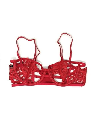 Victorias Secret Designer Collection UNLINED DEMI RED BOW LACE Bra NWT 36C