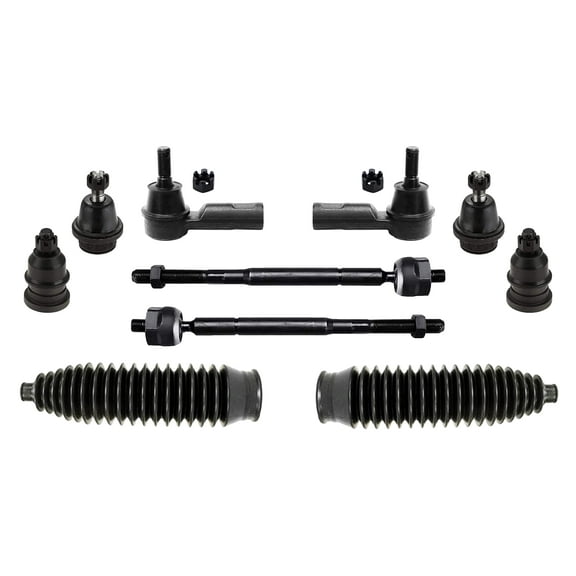 PartsW - 10 Pc Front Upper & Lower Ball Joints, Outer & Inner Tie Rod Ends, Bellow Boots, Suspension Kit Compatible with 2WD Models Fits Toyota Tacoma RWD (Base and X-Runner)/Tacoma RWD (Base) Models/