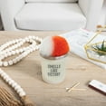 thumbnail image 2 of Victory - Orange & White - 5.5 oz - 100% Soy Wax Candle with Pom Pom Lid Scent: Tranquility, 2 of 7