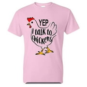 Pink Talk to Chickens T-Shirt Large