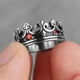 thumbnail image 1 of Royal Crown Stainless Steel Retro Rhinestone Man Woman Rings Simple Trendy Punk for Male Girl Boyfriend Jewelry Gift Wholesale R084-Silver 11, 1 of 6