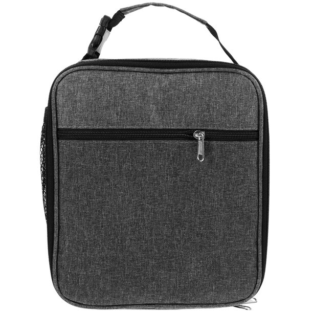Bolsa de almuerzo portátil con aislamiento térmico, con asa y hebilla, de tela Oxford (gris oscuro)