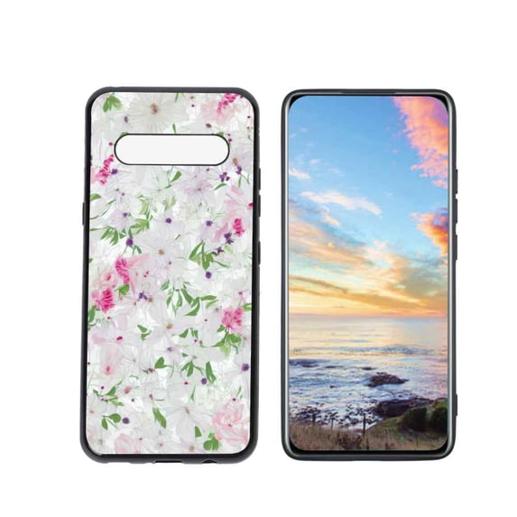 Compatible with LG V60 ThinQ 5G Phone Case, Flowers 6 139 Case Men Women, Flexible Silicone Shockproof Case for LG V60 ThinQ 5G