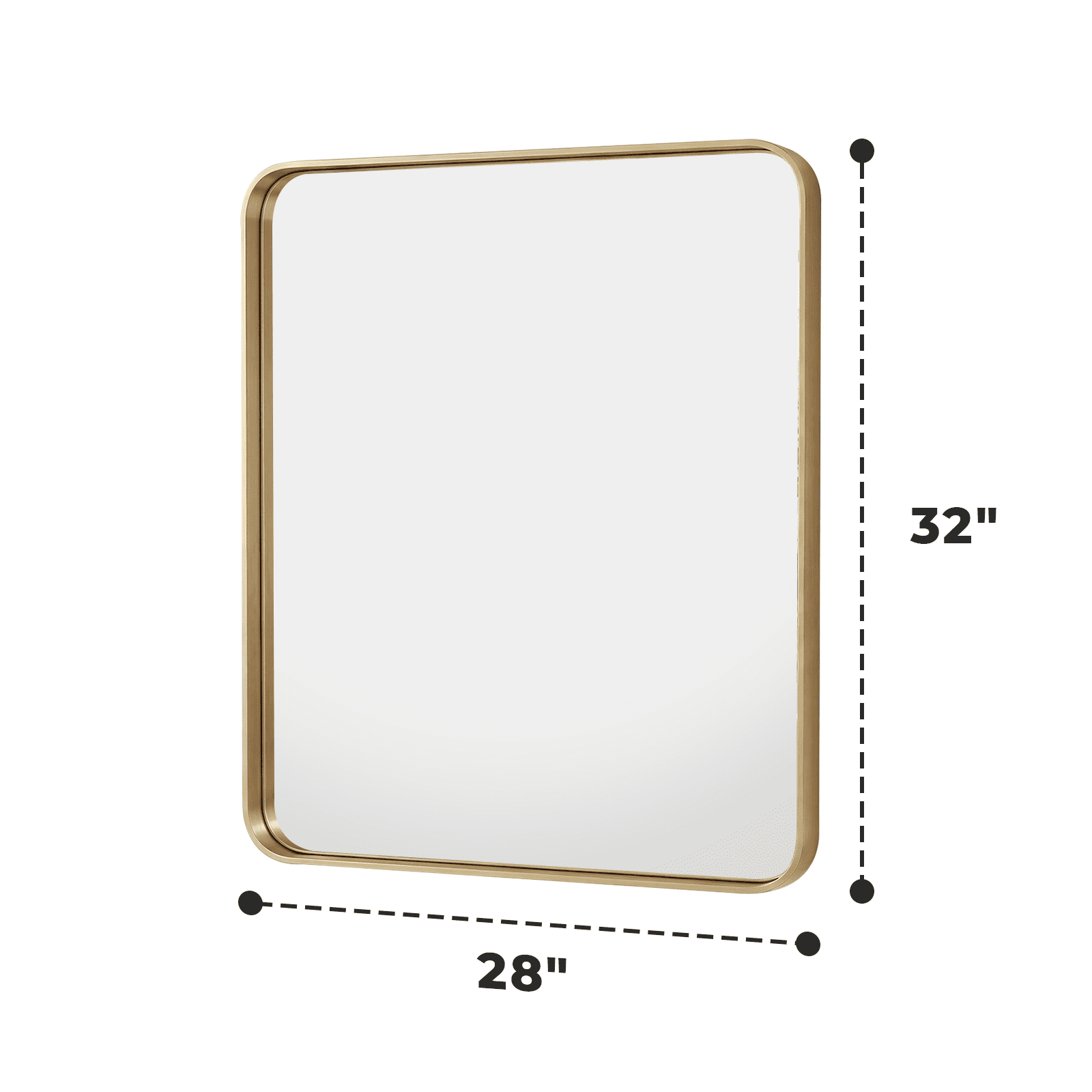 Alvantor Metal Framed Vanity Round Corner Wall Mirrors for Bathroom Sink