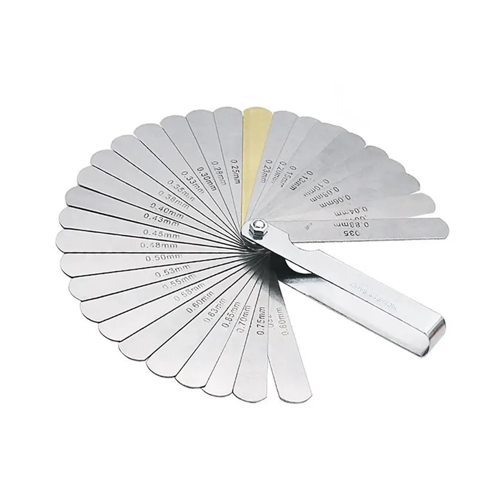 New 32 Blades Feeler Gauge Accuracy 0.04-0.88mm Thickness Gap Gauges Stainless Steel Feeler Metric English units Gap Measuring Tool ,Corrosion-Resistant