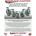 thumbnail image 3 of 8 Inch SS TPR Flat Tread Caster Set with Delrin Bearings 4 Swivel Locks 2 Brakes, 3 of 3
