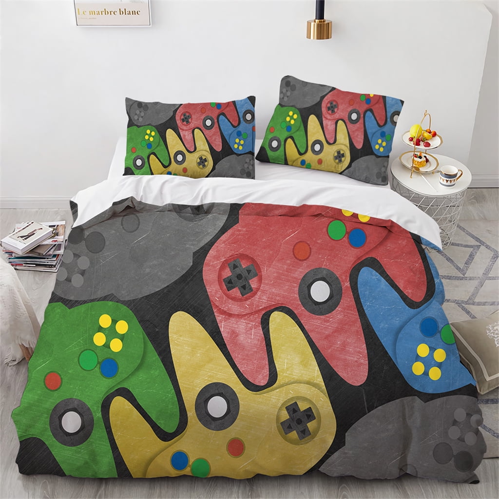 Gamer Bedding Set Full Size Kids Gaming Duvet Cover Set Boys Teens