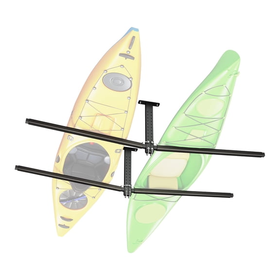 VEVOR Kayak Storage Rack for 2 Kayaks, Holds Up to 250 lbs, Heavy Duty Adjustable Ceiling Rack for Garage Ceiling Mount, Overhead Garage Storage Hanger for Canoe, Ladder, SUP, Surfboard & Paddleboard