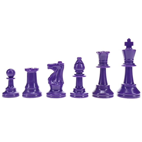 WE Games Color Bright Chess Pieces Half Set - Includes 17 Pieces in Purple