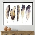 thumbnail image 2 of Dark Gray Feathers Boho Ethnic I 32 in x 16 in Framed Painting Canvas Art Print, by Designart, 2 of 5