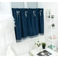 thumbnail image 3 of Curtains Small Windows Short Country Style Vintage Opaque Disc Curtains Short Curtains Curtain Short Curtain Modern Kitchen Checkered Set of 2(Dark Blue，90*90）, 3 of 7