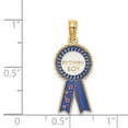 thumbnail image 3 of Auriga Fine Jewelry 14K Yellow Gold Enamel BIRTHDAY Blue Ribbon Charm for Women, 3 of 6