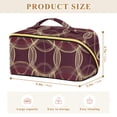 thumbnail image 4 of FORMRS Makeup Bag Travel Cosmetic Organizer for Women Fold Flat Zipper Pouch with Handle, Gold Abstract Pattern, 4 of 8