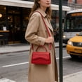 thumbnail image 5 of Fashion Textured Women's Handbag, New Versatile Shoulder Crossbody Small Square Bag, Solid Color Purse for Office Commute and Casual Outing Gift, 5 of 6