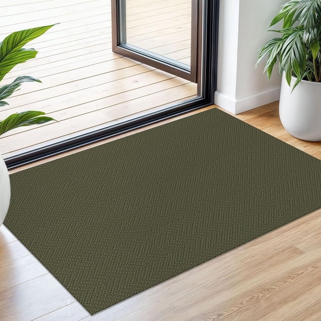 Braided Area Rug x Ft Washable Rugs for Entryway Throw Rugs Rubber Backed Boho Door Mat Indoor Entrance Cotton Kitchen Rugs Woven Front Door Rug for Foyer Living Room Tan/