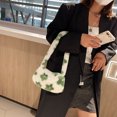 thumbnail image 3 of Retro Mujer Estampado de flores Hombro Axila Bolsa Invierno Felpa Monedero (Verde) Tmvgtek Oficina Multiescena Multifunción, 3 of 9