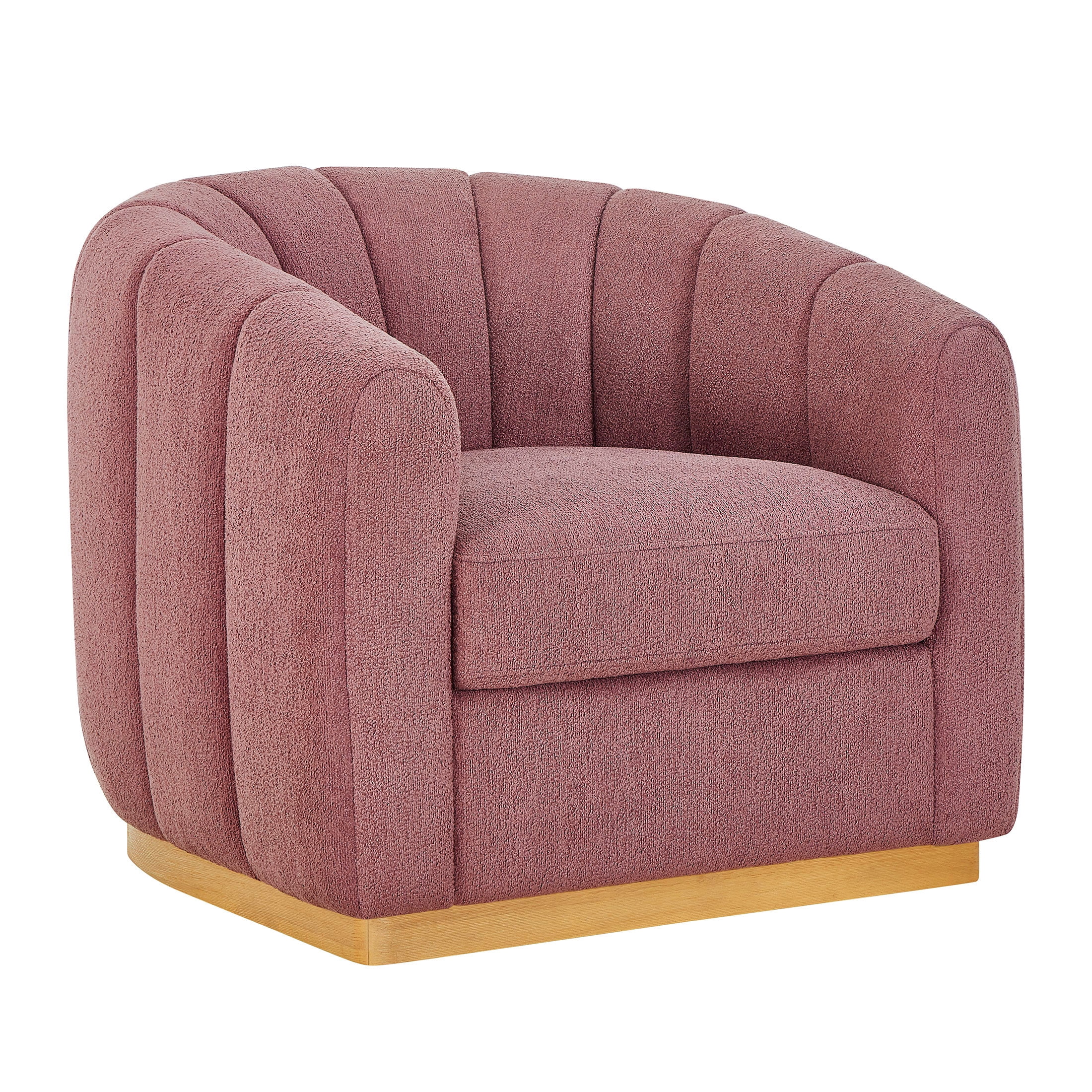 Better Homes & Gardens Lillian Accent Swivel Chair, Rose Boucle