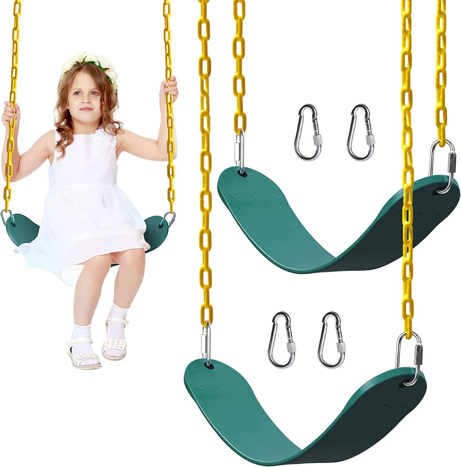Details about   2X Swing Seat Replacement With Chains Set Kids Heavy Duty Parts Outdoor Playset 