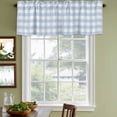 thumbnail image 3 of 2 Pack Light Blue Plaid Valances for Windows Bedroom Living Room Window Treatments, Modern Minimalist Country Rod Pocket Valance Drapes Short Kitchen Curtains Over Sink 60"x18", 3 of 8
