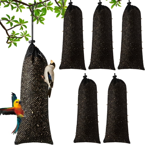 BPPEG 6 Pcs Thistle Seed Sock Bird Feeder, 4.7 x 11 Inch Hanging Mesh Bag for Wild Birds, Outdoor Garden Yard Goldfinch