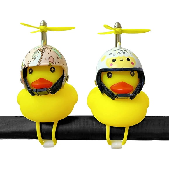 G Need Green Lovely Yellow Duck Bike Bell, Bike Horn for Kids, Rubber Yellow Duck Bike Accessories with LED Light - Compatible with Kids, Toddlers, Adults, Sp
