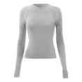 thumbnail image 4 of Kaprioy Womens Long Sleeve Tops 2025 Basic Crop Tops Going Out Clothes Y2k Clothes Fall Fashion T-shirts Grey, S, 4 of 5