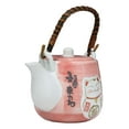 thumbnail image 4 of Japanese Design Maneki Neko Lucky Cat Pink 20oz Ceramic Tea Pot and Cups Set, 4 of 7