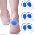 thumbnail image 1 of 3 Pair Gel Heel Cups Plantar Fasciitis Inserts - Silicone Gel Heel Pads For Heel Pain, 1 of 3