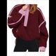 thumbnail image 3 of Sudadera de Mujer con Media Cremallera, Suave y Extragrande, con Bolsillos, Cálida y Afelpada. Rojo L, 3 of 8