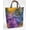 Orange Purple Blue Floral, variant on Batik Tie Dye Tote Bag (Small Oval Tote) (Purple Green Swirl)