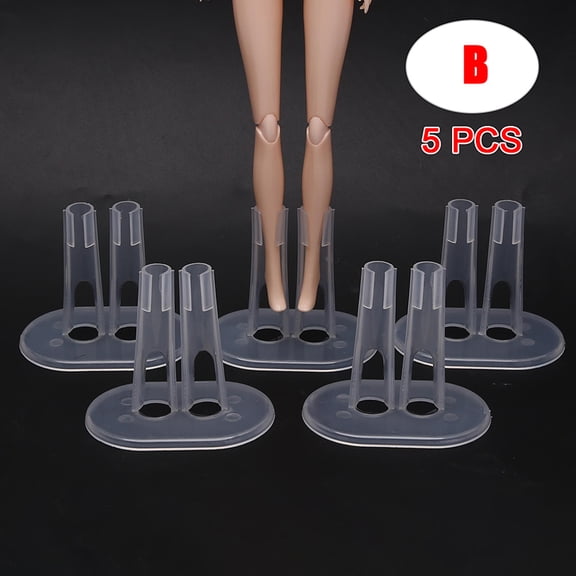 5PCS Transparent Plastic Doll Stand Display Holder Accessory Support Leg