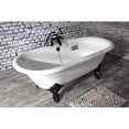 thumbnail image 2 of Aqua Eden VCT7DE7232NL0 72" Cast Iron Oval Double Ended Clawfoot Tub (7" Faucet Drillings), White/Matte Black, 2 of 6