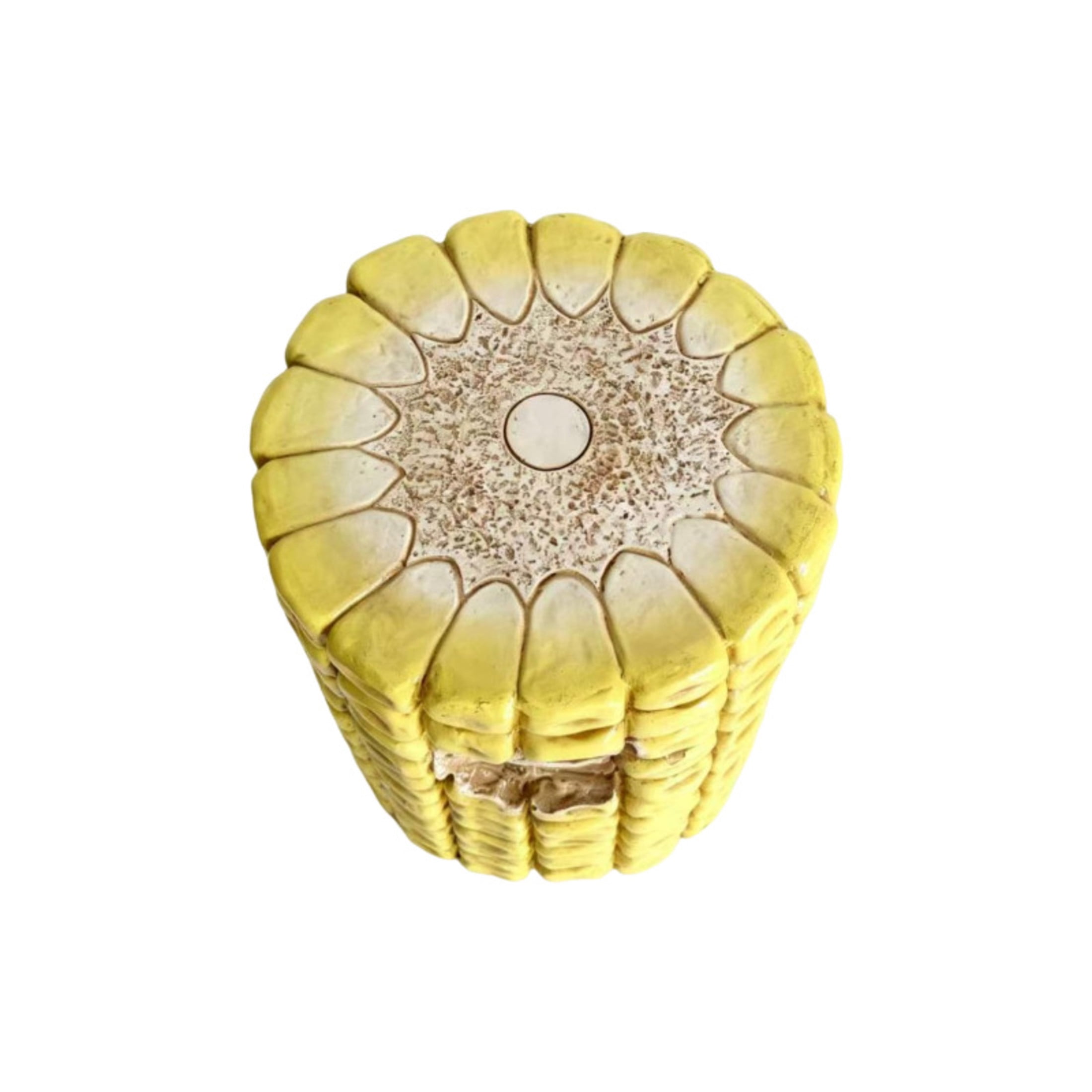 Noble House Novelty Corn Stool, Cute Fairy Decorative Statue, Outdoor Creative Figurine Seat for Patio, Garden, Yellow