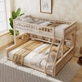 thumbnail image 4 of Leumius Twin XL over Queen Bunk Bed with Integrated Shelving, Color-Changing Lights and Pegboard for Boys Girls Beige, 4 of 9