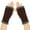 Brown, variant on Women's Knit Arm Warmers with Plush Lining, Long Sleeve Glove Covers, Faux Sleeve Hand Warmers, Thick Wool Blend Wrist Warmers for Autumn and Winter Black