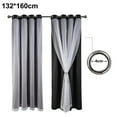 thumbnail image 2 of Layered solid room dark blackout and transparent ring top curtains, 2 of 5
