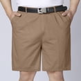 thumbnail image 5 of hlysgo Mens Golf Shorts Lightweight Quick Dry Stretch Waistband Short Big and Tall Flat Front Casual Dress Shorts with Zipper Pockets Khaki,2xL, 5 of 6