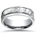 thumbnail image 1 of Alliance de Mariage pour Homme Martelée 6 mm en Or Blanc 10 K, 1 of 1