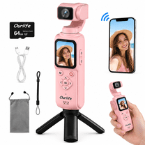 Ourlife 4K Pocket Gimbal Camera for YouTube Vlogging, AI Face Tracking ...
