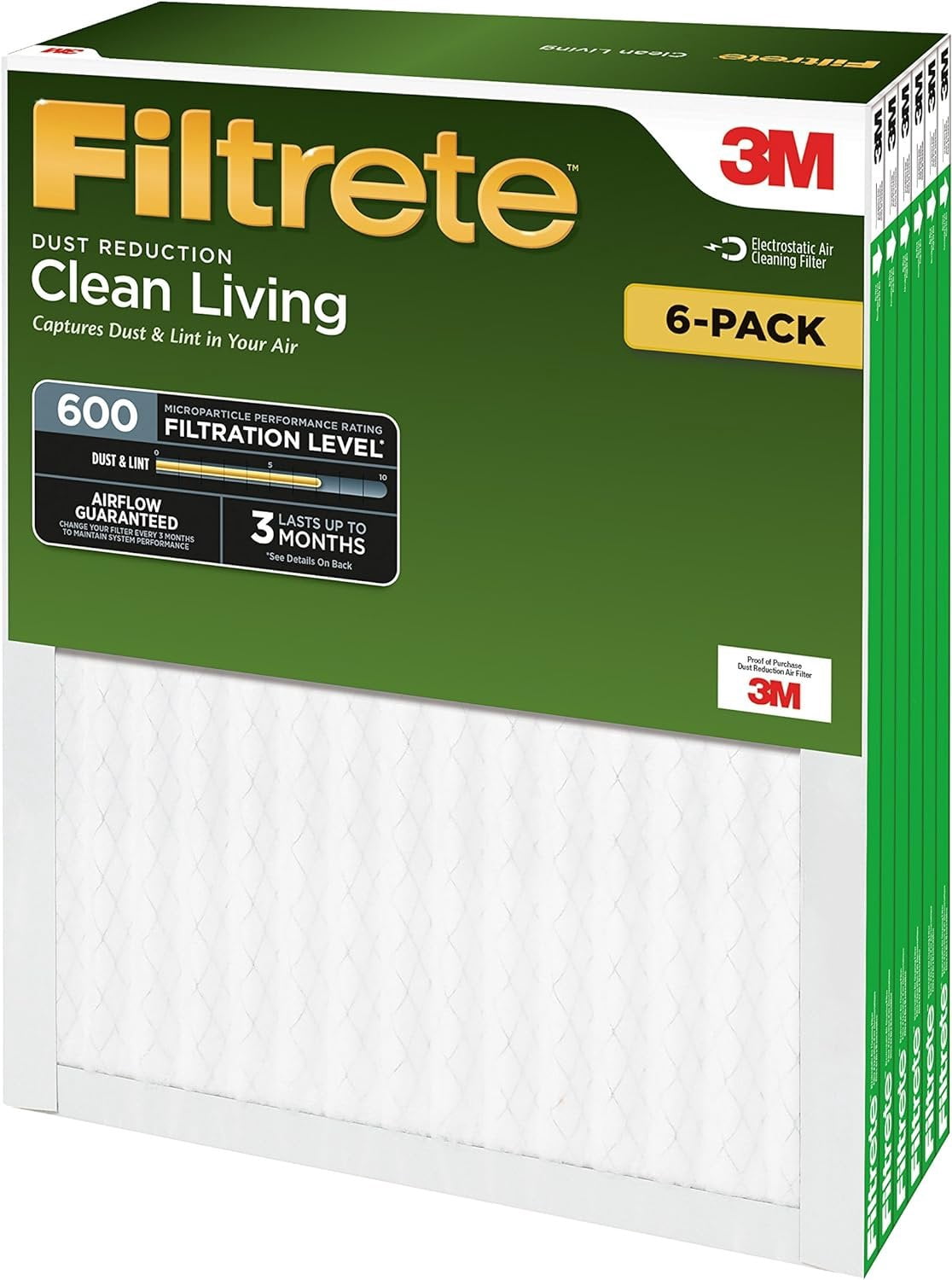 Filtrete DR01-6PK-2E 9831-4 16x25x1 Filter-Quantity 4, 6 Count Pack of 1, No Color