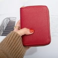 thumbnail image 5 of Credit Card Holder, Small Leather Zipper Card Case Wallet for Women, 5 of 5
