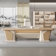 thumbnail image 2 of Ergonomic Coffee Modern Desk Luxury Aesthetic Corner Reception Office Desk Computer Escritorios De Oficina Table Furniture My Lux Decor Round, 2 of 9