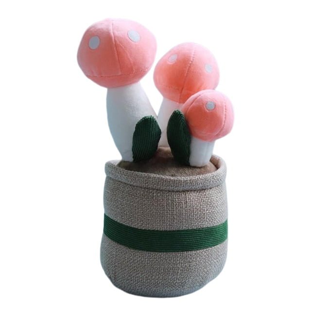 Bonito juguete de peluche de seta, regalo, almohada corporal creativa, dibujos animados, planta en maceta suave, Rosado Sharpla Juguetes de peluche de hongos